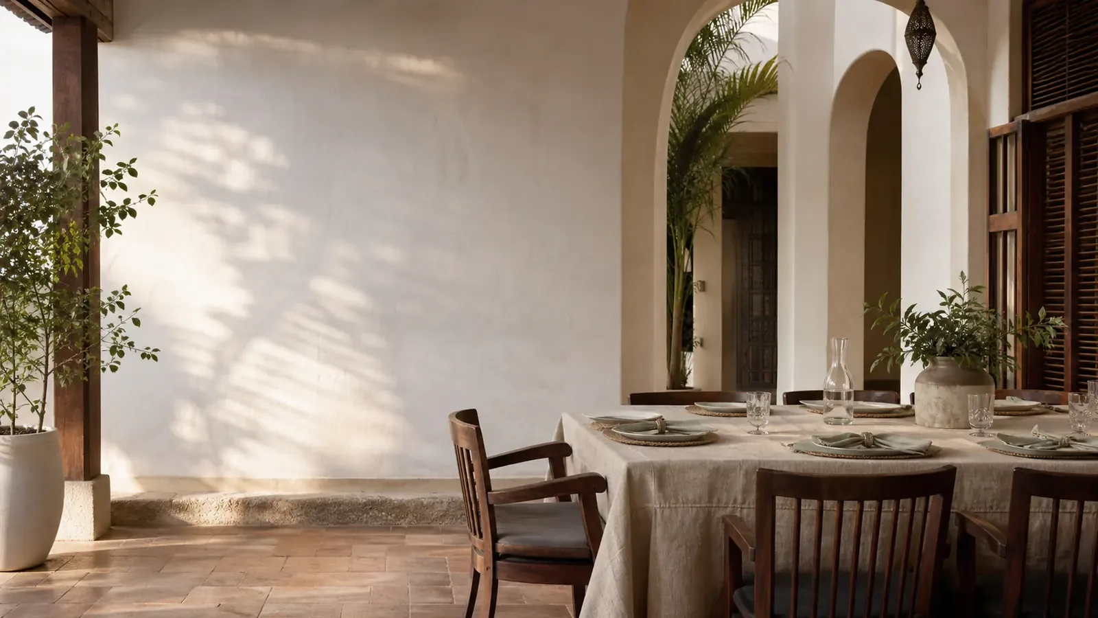 A courtyard at the centre of a home